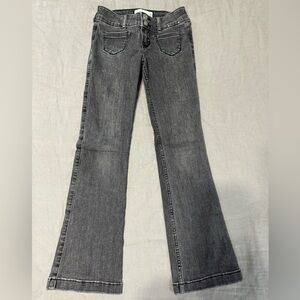 Girls Abercrombie kids Low Rise Boot Cut Black Jeans Size 7/8 Long